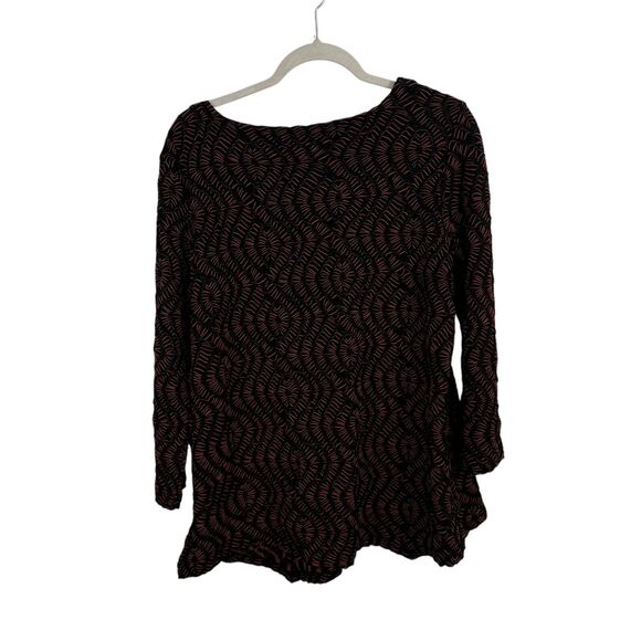 Ali Miles Geometric Multicolor Blouse Boho Artsy 3D Knit Womens Size Medium - Picture 6 of 7